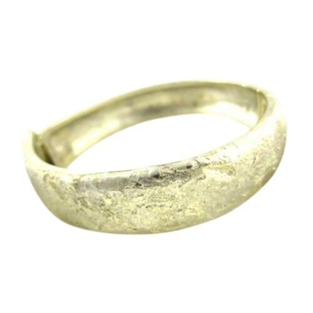 Vintage Textured Modernist‎ Brutalist Style Gold Plated Clamp Bangle Bracelet